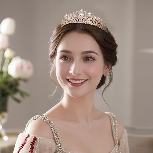 Miniatura 5 de Kamirola - Coronas de tiara de cristal para mujeres y niñas, corona elegante de princesa con peines, diademas para mujer, para novia, boda,