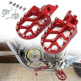 Fußrasten Rot,Fußrasten CNC Motorrad Fussrasten Billet MX für CR125 CR250 CRF150R CRF250R CRF250X CRF250RX CRF450R CRF450RX CRF450X CRF250L CRF250M CRF250RALLY CRF450L 02-19