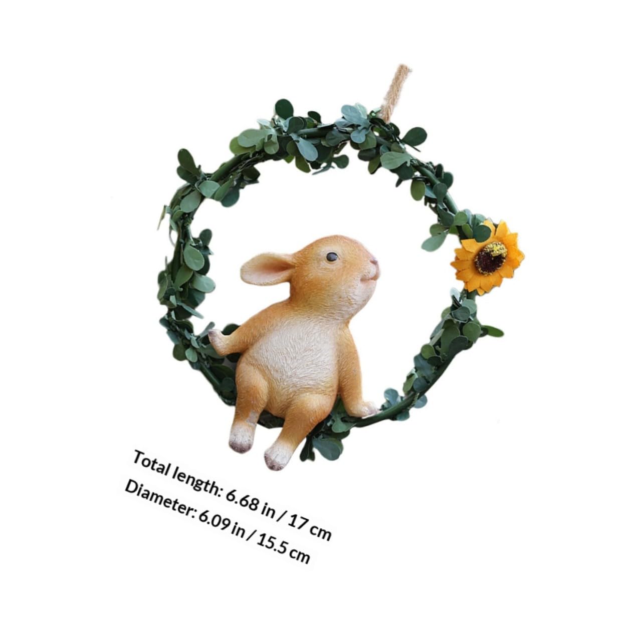 Ornamento di Pasqua in Resina Coniglio Appeso per Giardino Esterno Decorazione Contemporanea per Porta Terrazza Cortile