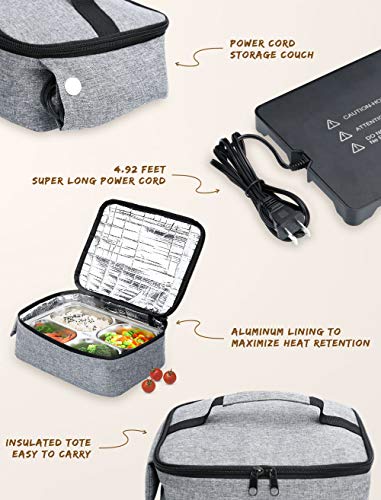 Personal Portable Oven for Prepared Meals Reheat, Mumba 48W Electric Slow Cooker Food Warmer Oven, Takes 2-3 hours to Max Temperature 176°F, Up to 8.75"W x 6.75"L x 2.5"H Container Applicable