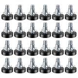 Zilimontt Verstellbare Möbel-Nivellierer, 0,6 cm Gewinde, rutschfeste Nivellierfüße für Schränke, Stühle, Tische, Karbonstahl + PP, 12 oder 24 Stück (24 Stück)