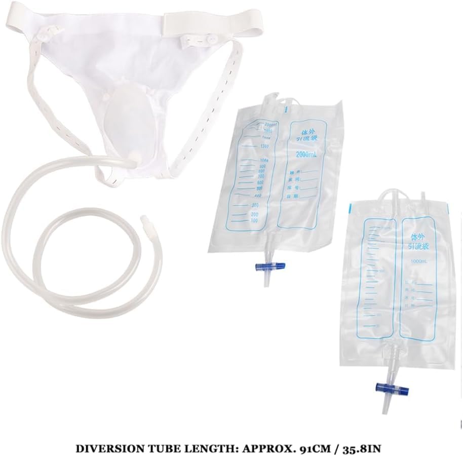 RAJry Urine Collector Drainage Bag For Men White 3