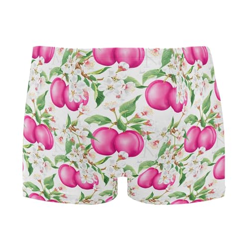 Plum Fruit Flower Mens Swim Trunk Swimwear Bathing Suit Swim Brief Square Leg Board Short S B0404698