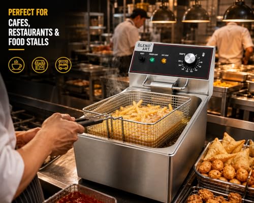 Image of BLEND ART Electric Deep Fat Fryer 6 Litre 2500W with Variable Temperature Control Auto-Cut