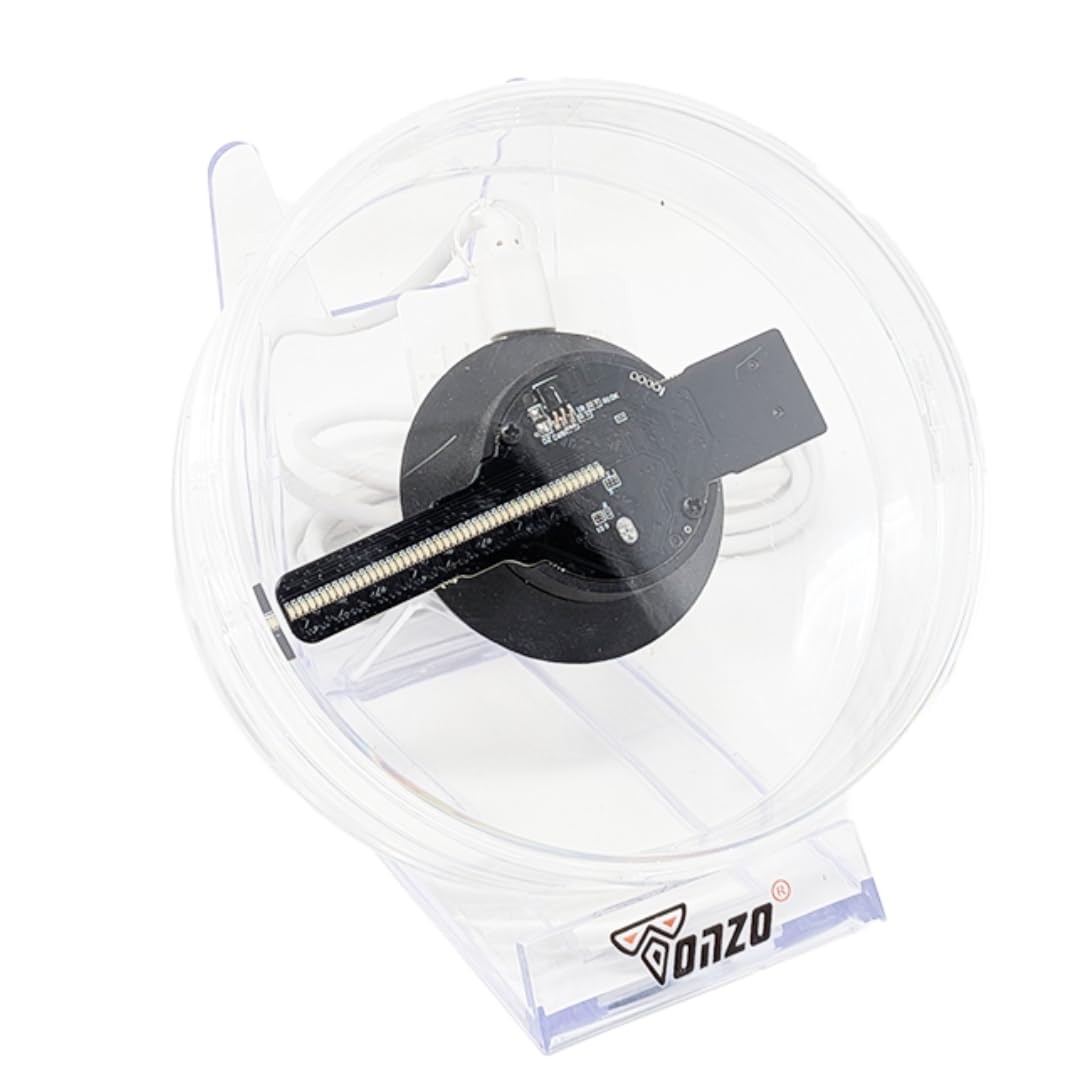 TONZO 3D Hologram Fan 11cm ? Tabletop Advertising Display with Acrylic Cover, 48 LEDs, Memory Card Upload via Laptop, 2200?160 Resolution (BLACK, 11CM)-image-35