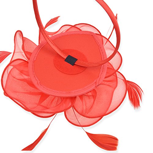 Image of DRESHOW Fascinators Hat Tea Party Headwear Ribbons Feathers on a Headband and a Clip for Women