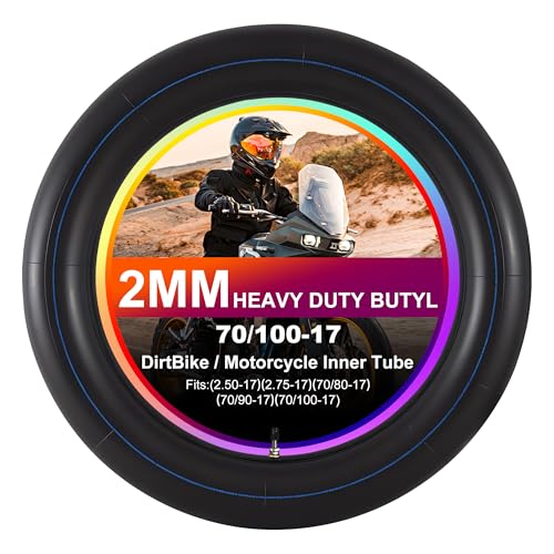 Heavy Duty 2mm Thick Motorcycle Inner Tube Replacement 70/100-17 Tire Tube Compatible with 2.50-172.75-1770/80-1770/90-1770/100-17