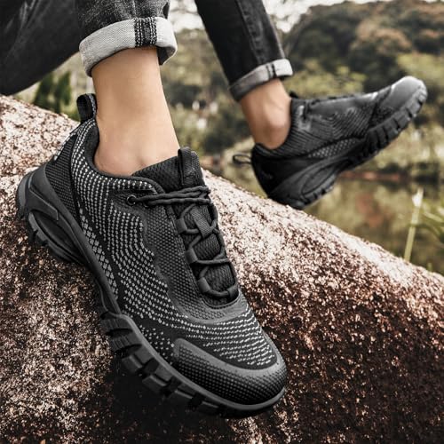 Image of LEDINEY Mens Hiking Shoes Waterproof Lightweight Ankle Boots Outdoor Trekking Camping Walking Quest