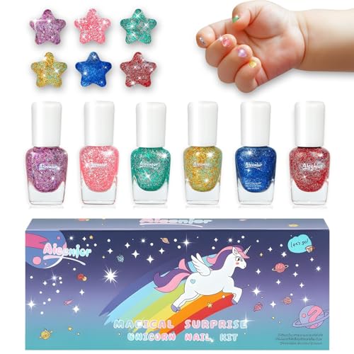 Aieenjor Set di 6 smalti per bambini, a base d'acqua, atossici