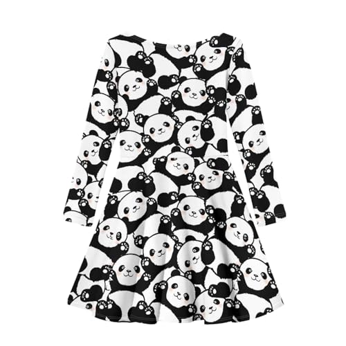 KiuLoam Cute Long Sleeve Dresses for Girls A-Line Swing Twirly Skater Dress Casual Dresses2