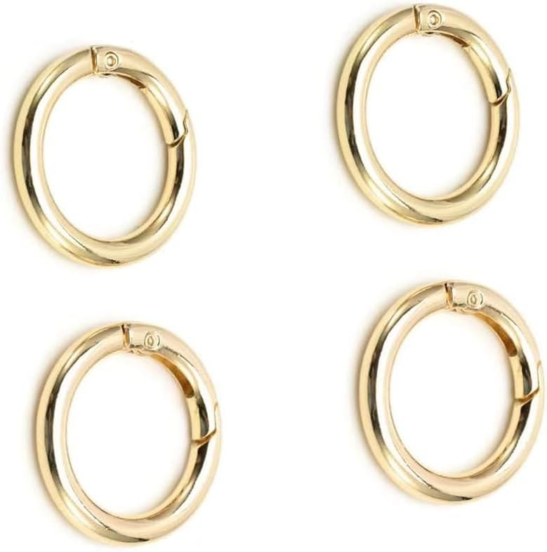 3/4 inch 4 pcs Keyrings Buckle, Bags,Purses for Round Carabiner,Carabiner Ring Metal O spring Ring Trigger Clips