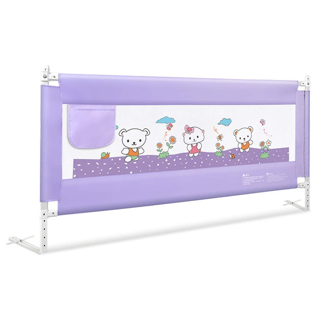 Barandilla de Cama Plegable Nueva, Resistente a roturas, 5 Niveles de elevación Vertical, barandilla de Seguridad Universal para niños (Color: Morado, tamaño: 150 cm, 1