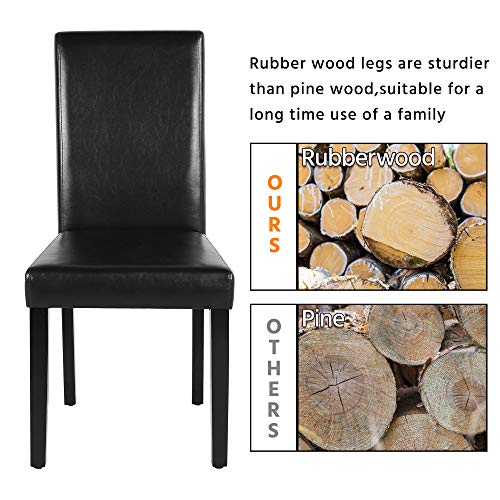 image for YAHEETECH Dining Chair Dining/Living Room PU Cushion Diner Chair High 