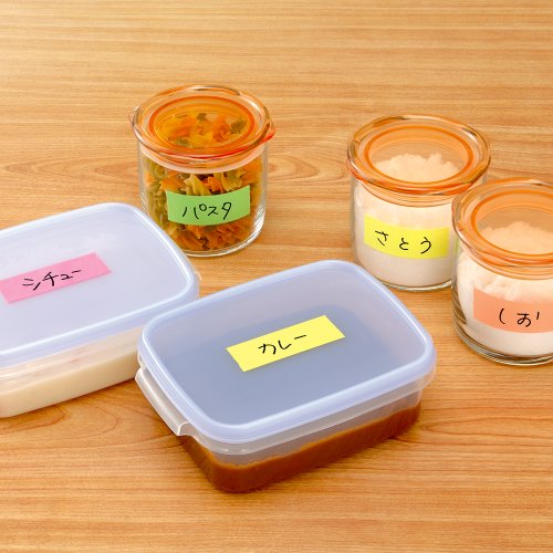 Image of Yamato Memoc Roll Tape, Self-Stick Memo Paper Tape, with Tape Dispenser, 25mm x 10m, 2-Color Set, Orange & Lemon, 1 ea. (NORK-25CH-6C)