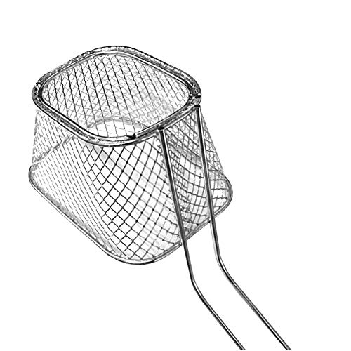 Image of PAKASEPT Mini Square Fry Basket, Stainless Steel French Fries Holder, Fried Food Table Serving, Oil Residue Filtration, for Kitchen Restaurant Party Barbecue (8 PCS)