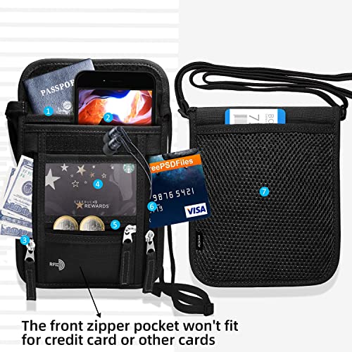 Walnew Neck Wallet Travel Neck Pouch Passport Holder With Rfid Blocking For Women & Men – Hidden Security Organizer Bag To Hold Cell Phone, Credit Cards, Cash And Travel Document #TOP4