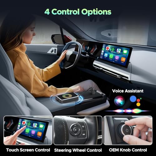 Image of LAMTTO 3-in-1 Magic Video Box for Streaming Netflix /YouTube /TikTok, Wireless Carplay Adapter Dongle with USB Drive for OEM Wired Apple Car Play and Android Auto Cars