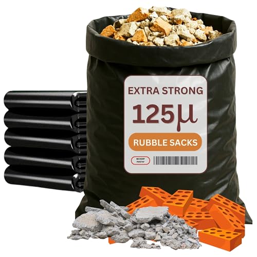 Rubble Sacks Heavy Duty-Rubble Bags Extra Strong 125 Micron-Heavy Duty Garden Waste Bags 20 x 30 inch 100kg Load. Highly Tear Resistant for Construction Household Timber and Gravel (15)