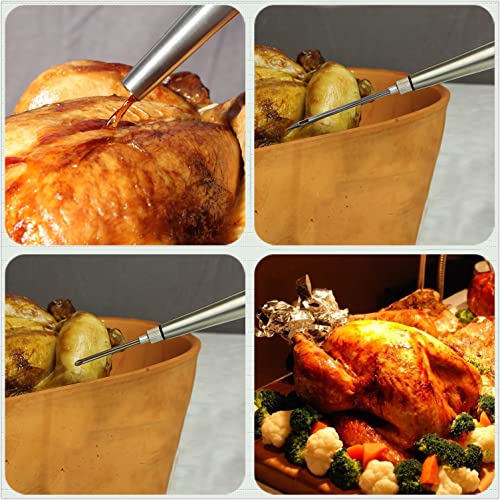 Foto von Best Utensils Bratenspritze aus Edelstahl, professionelle Qualität, FDA, Gummi-Ballon, inkl. Marinade-Injektorspritze und Bürste für einfaches Reinigen