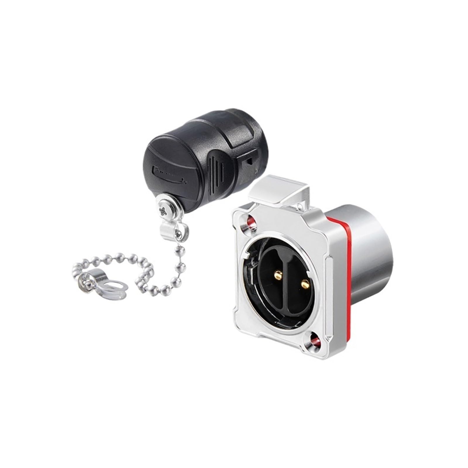 QAZXSEMUI Locking Wire BD24 2-core Metal Industrial Equipment Portable 25A Power Crimping Connector Aviation Plug(Metal flange male seat)