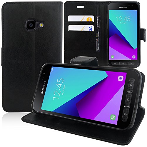 VComp-Shop - Funda de piel sintética para Samsung Galaxy Xcover 4 (con tarjetero y función atril)