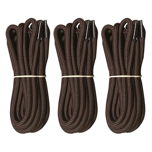 Image of 3 Pairs Heavy Duty Round Boot Laces Shoelaces for Hiking Walking Construction Safety Work Boots Shoes