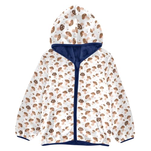 Mushroom Boys Fleece Coat,Children's Zip-Up Hoodie Jacket,Baby Warm Fashion Outerwear 3-10T,A113374