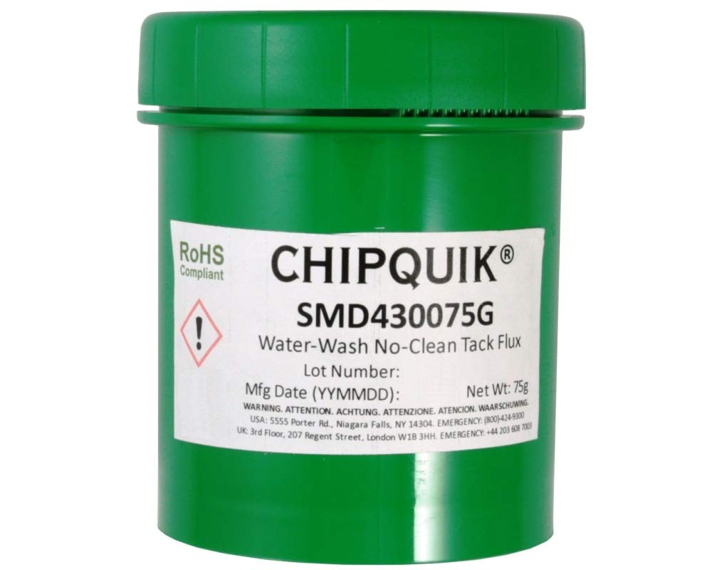 Chip Quik SMD430075G Tack Flux no-clean water-washable SMD4300 in 75 gram Jar