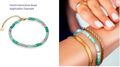 Miniatura 4 de 3 hebras Adabele Natural Blue Impression Aqua Terra Jasper - Piedra preciosa curativa de 0.157 pulgadas (0.157 in), cuentas sueltas Heishi pequeñas,