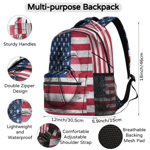 Sac à dos grand format motif USA avec compartiment ordinateur portable - 2