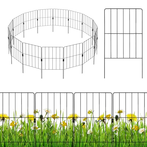COSTWAY 15 Stück dekorativer Gartenzaun, Zaun Garten, Steckzaun Metall, 60 cm hoch, für Tierbarriere Blumenbeet Bäume, Balkon Sichtschutz, Teichzaun Beetzaun Gitterzaun rostfrei, Schwarz COSTWAY 15 Stück dekorativer Gartenzaun, Zaun Garten, Steckzaun Metall, 60 cm hoch, für Tierbarriere Blumenbeet Bäume, Balkon Sichtschutz, Teichzaun Beetzaun Gitterzaun rostfrei, Schwarz