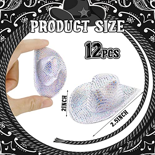 Sotiff NL-SOTIFF-1572 Mini Disco Cowboy Hat Tiny Light Up Holographic Space Cowgirl Hat Neon Party Decor thumb #2
