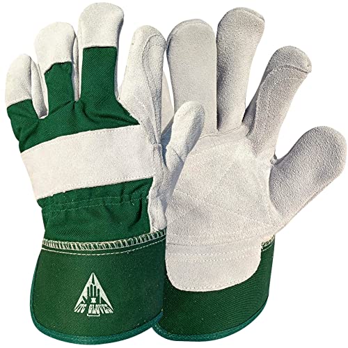 ITC Rigger Gardening Gloves for Men and Women - Heavy Duty Thorn Proof Garden Gloves, Leather Work Gloves, Thick, Safety Working Gloves for Garden (XL, Green)