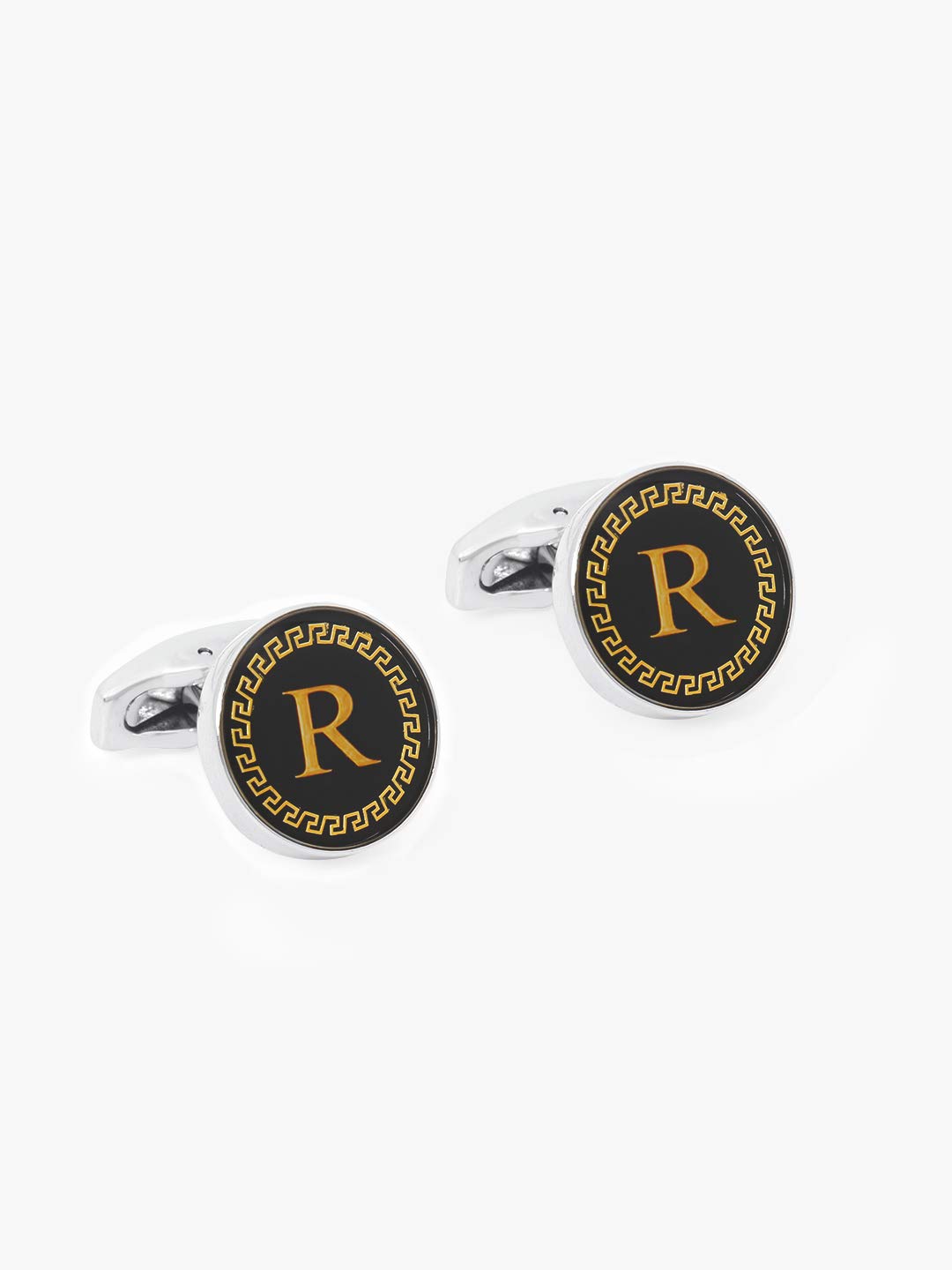 Alphabet Letter R Stainless Steel Cufflinks