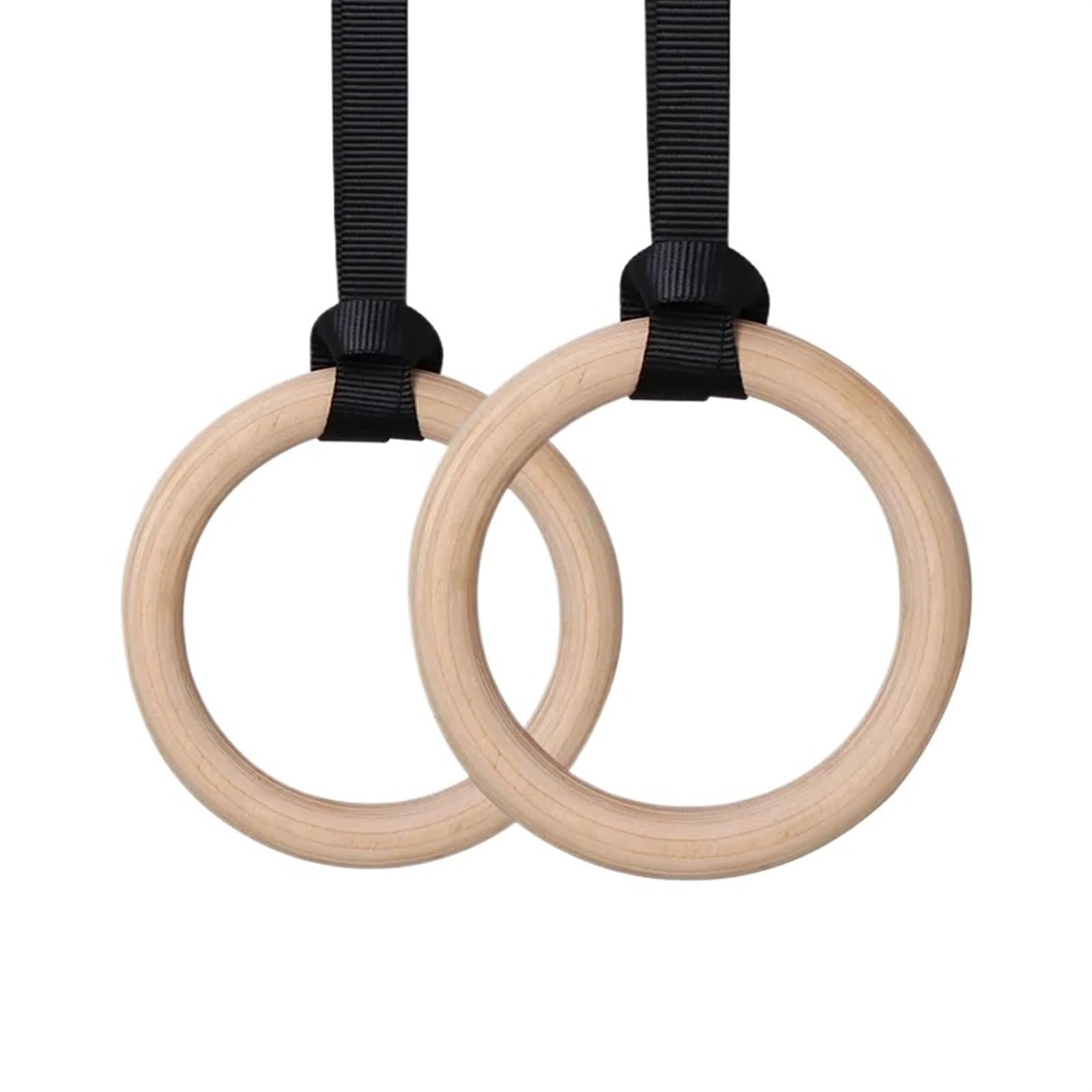 Anelli Ginnastica Anelli da Ginnastica in Legno 28/32 mm con Fibbie Regolabili, Cinghie 4,5 m for Bambini e Adulti, Palestra Domestica, Fitness, trazioni, Allenamento Muscolare