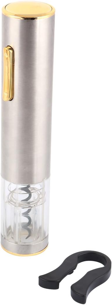Home Barware Drink Electric Wine Corkscrew Opener Silver Tone Yellow Clear (id: b44 558 e64 e75 e43