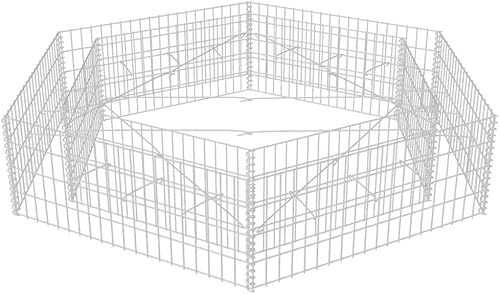 Miniatura 3 de vidaXL Jardín hexagonal elevado de gaviones para jardín, caja de flores al aire libre, maceta para cultivo de plantas, contenedor de cultivo de