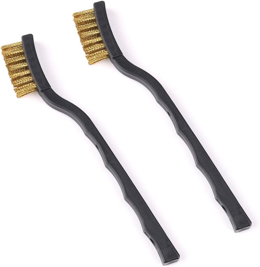 Handheld Brass Bristles Brushes for Slag and Rust Cleaning Welding Wire Brush 2 Pack Set