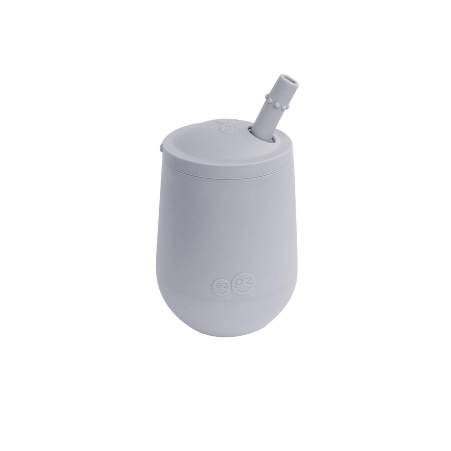 Ez Pz Ezpz Mini Cup + Straw Training System (Pewter) - 100% Silicone For Infants Toddlers Designed By A Pediatric Feeding Specialist 9 Months+