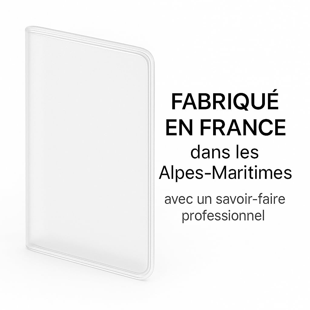 Lot de 2 Étuis Passeport Transparent – Format Européen 13x10 cm – PVC Cristal Haute Qualité – Fabriqué en France – Protection Passeport Souple