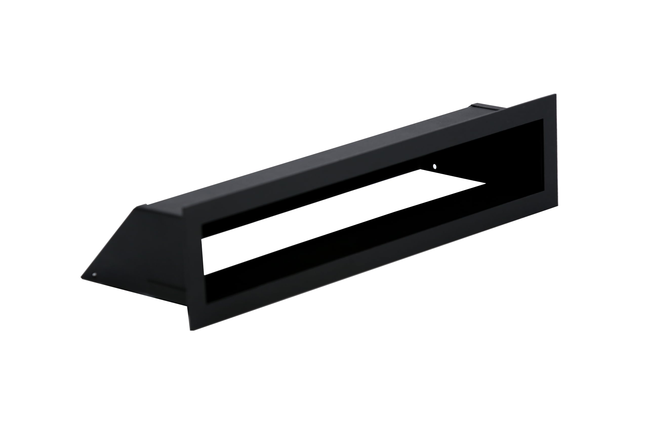 Griglia di Aerazione Lineare 40 x 9 cm in Acciaio Nero RAL 9005 – Griglia di Ventilazione Rettangolare per Camino Stufa e Parete, Bocchetta Aria in Acciaio Verniciato a Polvere.