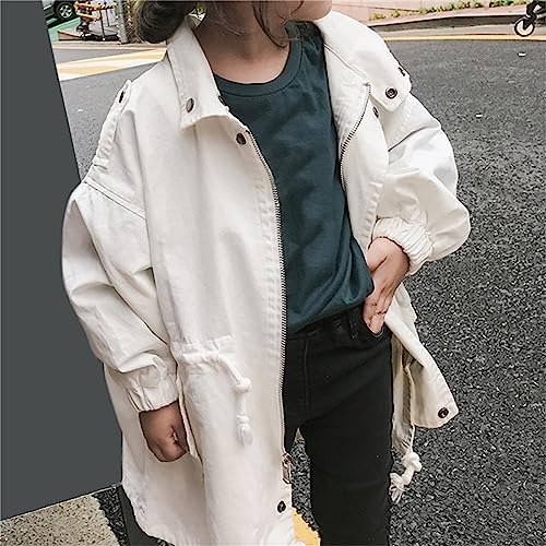 Toddler Kids Girls Boys Drawstring Windbreaker Long Sleeve Solid Jacket Zipper Windproof Long Sleeve Coats for 3~8T3