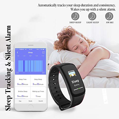 Juya Fitness Tracker with Heart Rate Monitor, Activity Tracker Watch, Waterproof Smart Fitness Band with Step Counter, Calorie Counter, Pedometer Watch (02)