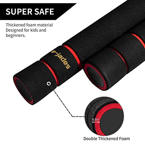 E-Jades 3Pack Safe Foam Rubber Training Nunchucks For Kids Adults Beginners Nunchakus With Steel Chain Practice Matial Arts For Kids & Beginners #TOP1