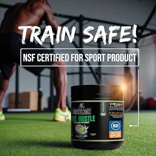 Image of Blacklabel PRE Hustle V3 NSF Certified for Sport Pre-Workout (Coconut Lime) | Energy, Strength & Endurance Support With Creatine & Caffeine, 30 Servings