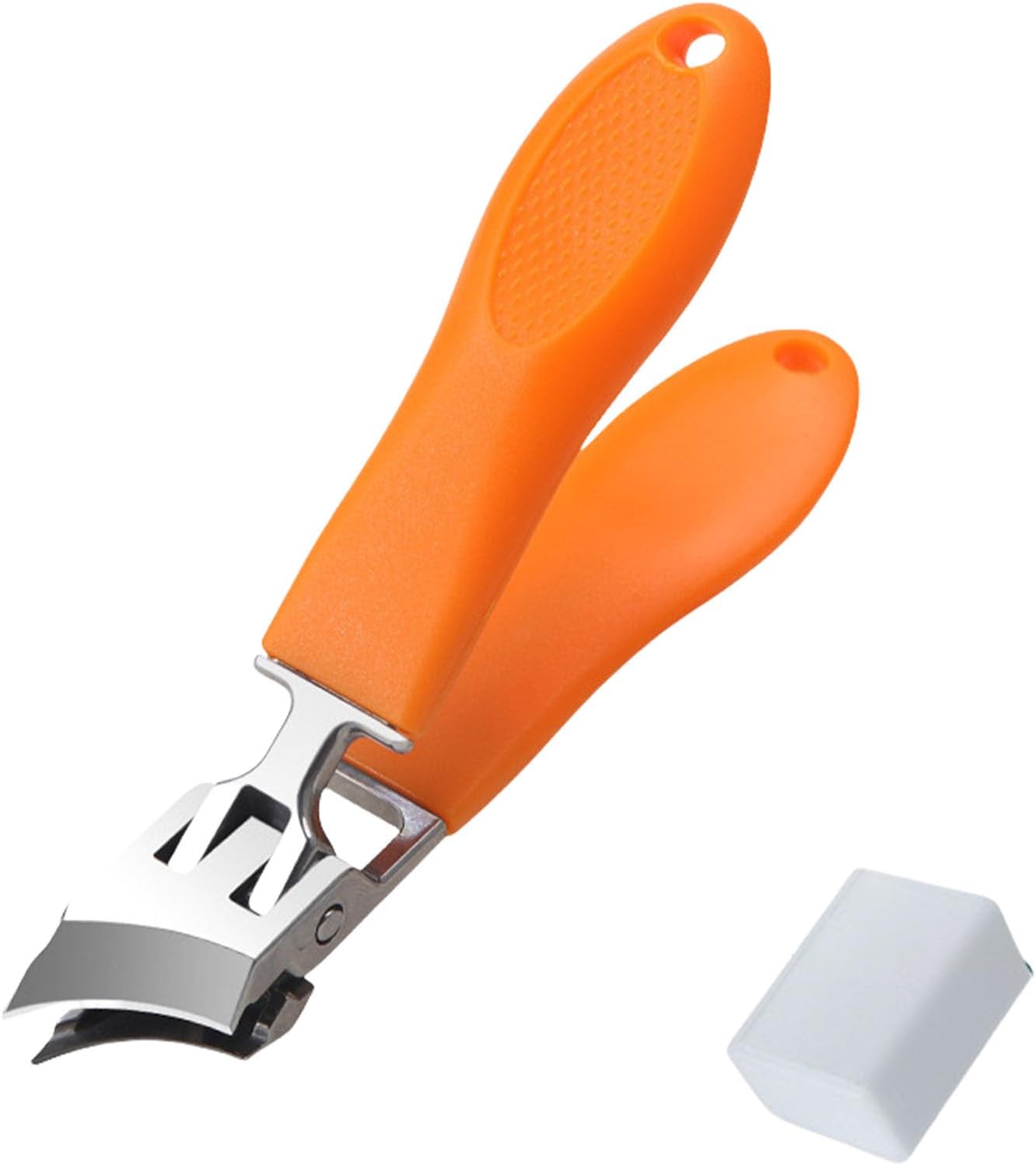 Wide Jaw Opening Anti-Splash Slanted Nail Clipper, Slanted Nail Clippers – No Splash Nail Trimmer for Men Women, Ultra Sharp Stainless Steel Nail Clippers (1,Orange)