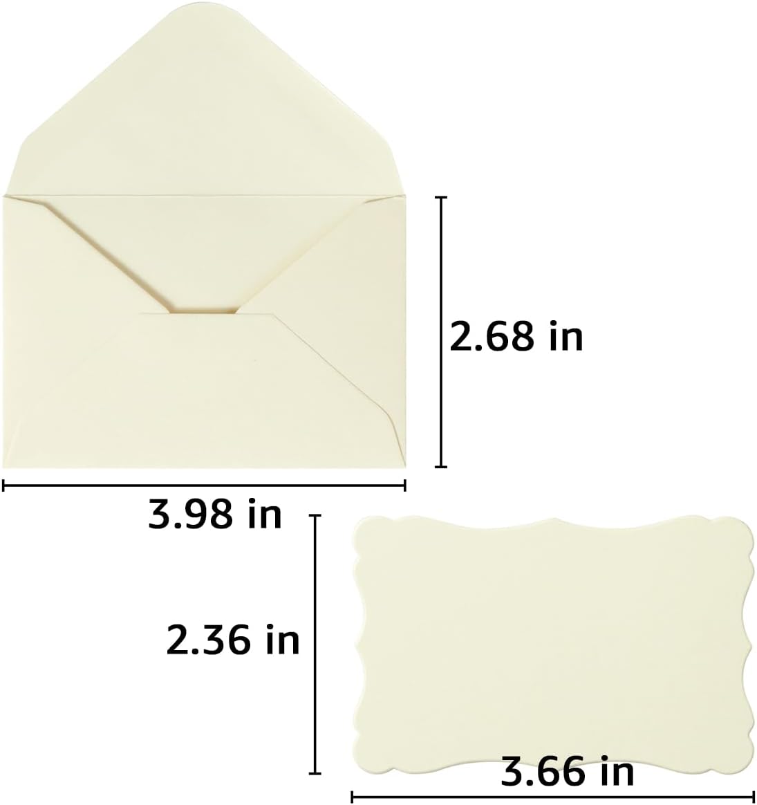 100 Pack Mini Envelopes with Blank Note Cards - Small Self-Adhesive Envelopes for Business Cards (4 x 2.7 Inches, Cream) - Image 2