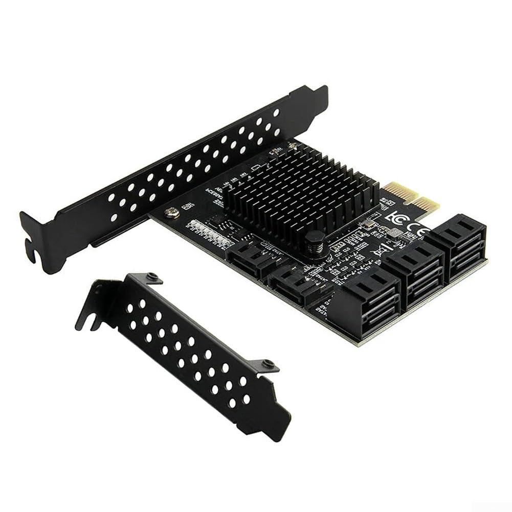 für sata 3.0 Erweiterungskarte 8 Fach für pcie x1 6Gb/s für | Marvell 88SE9215 Chip, 8 unabhängige Ports, 6Gbps Übertragung, AHCI , für ideale Speicherlösung