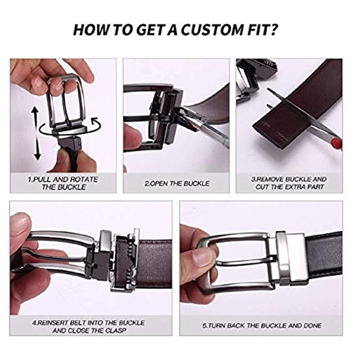Image of JUST-STYLE Men's PU Leather Reversible Belt (Black & Brown) Size (28-46) Formal /Regular