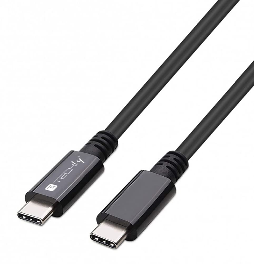 TECHLY 362602 Cable USB 4 Gen 3 Type-C™ Thunderbolt M/M E-Mark 8K 40Gbps 100W PD 0,8 m Negro